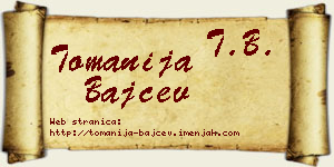 Tomanija Bajčev vizit kartica